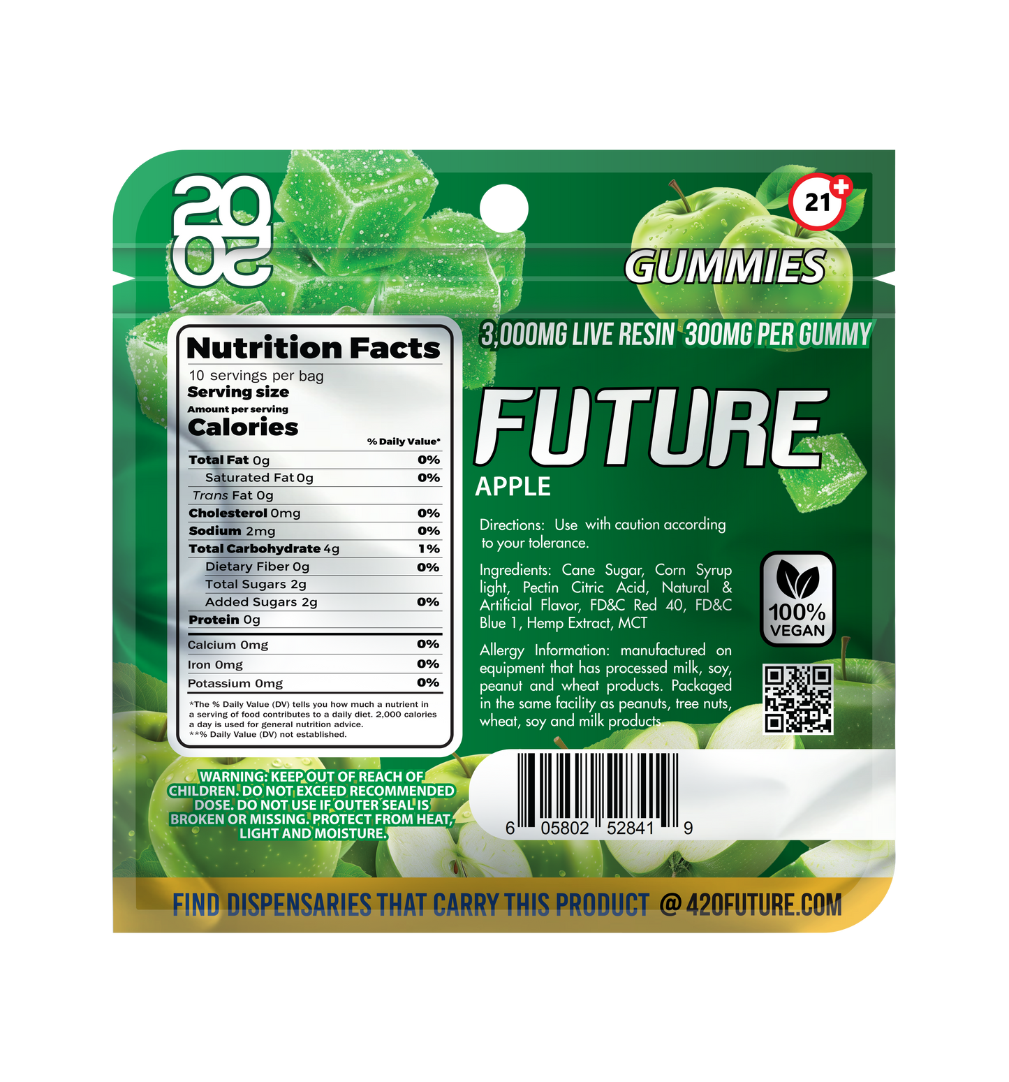 Future Thca Infused Gummies 3000 MG - Apple - B2B