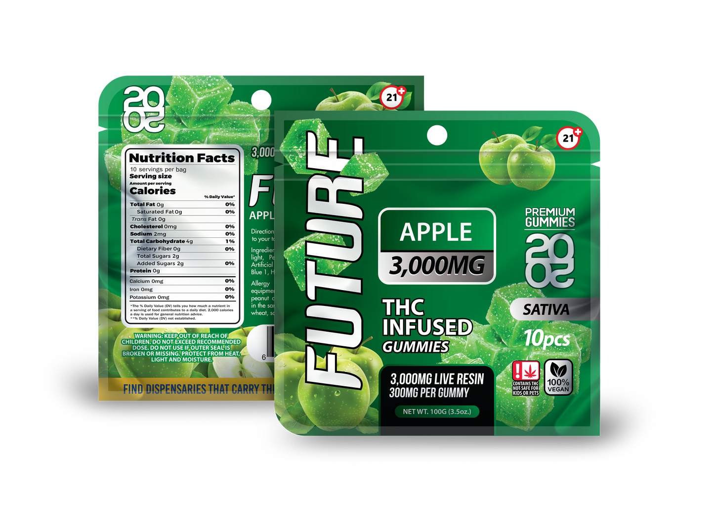 Future Thca Infused Gummies 3000 MG - Apple - B2B