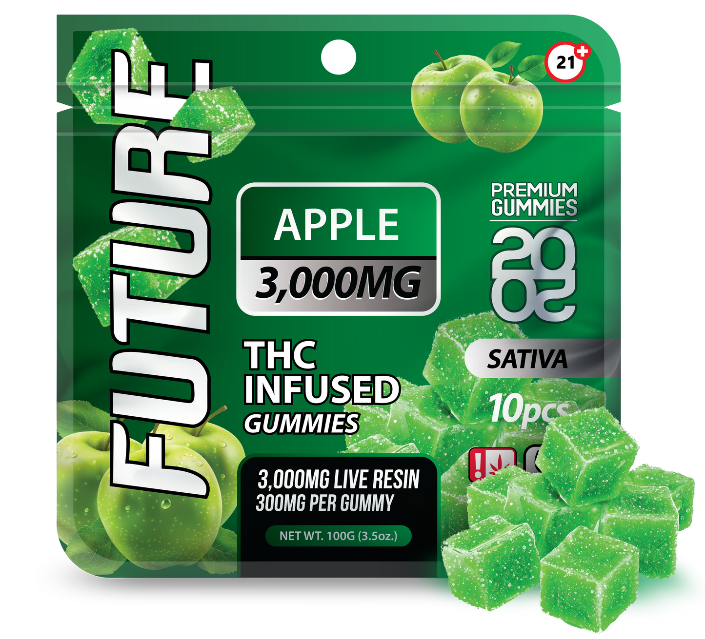 Future Thca Infused Gummies 3000 MG - Apple - B2B