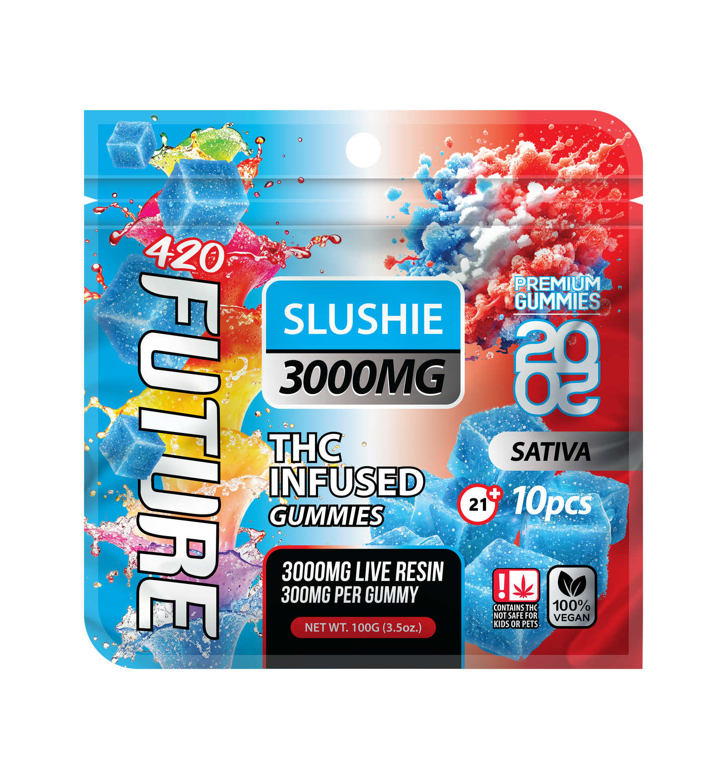 Slushie (Sativa) Infused THCA Gummies - 10 Pieces
