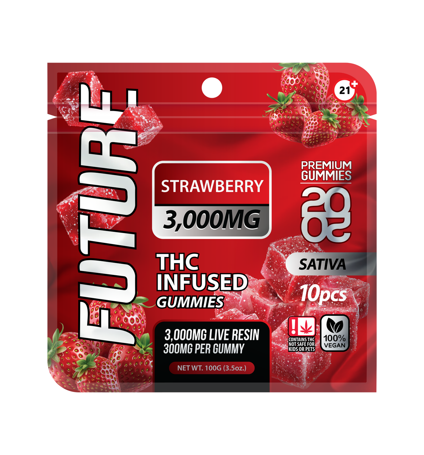 Future Thca Infused Gummies 3000 MG - Strawberry - B2B
