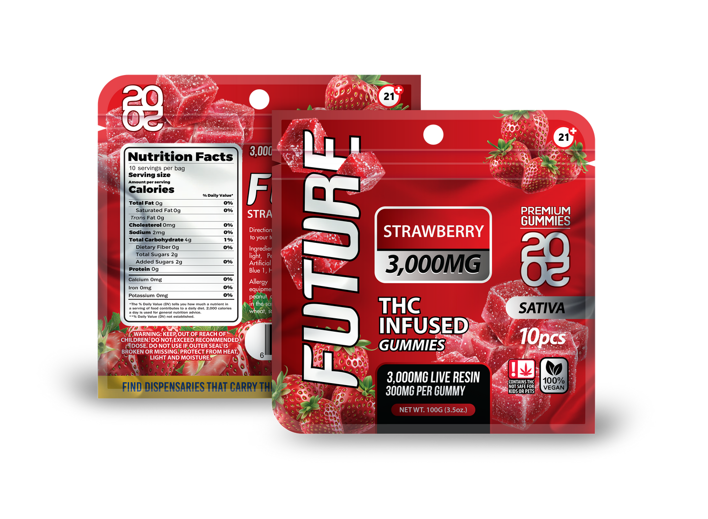 Future Thca Infused Gummies 3000 MG - Strawberry - B2B