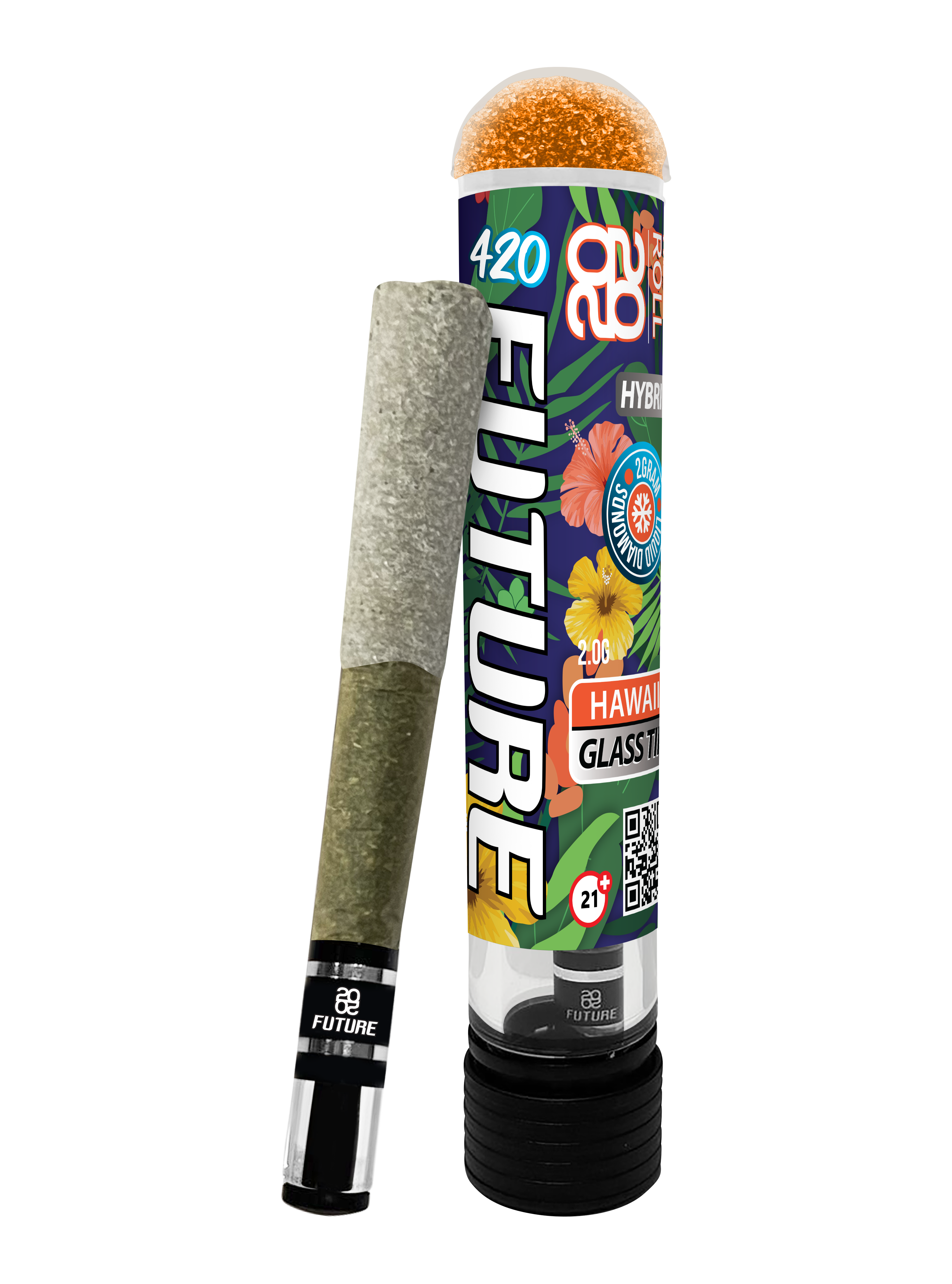 Hawaii (Hybrid) 2G Pre-Roll with Glass Tip and GummyCap by