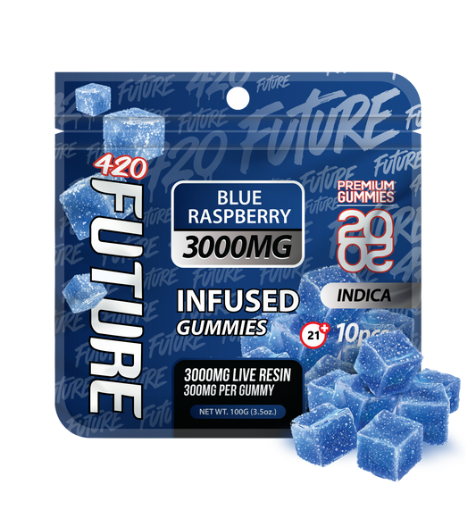 Blue Raspberry (Indica) Infused THCA Gummies - 10 Pieces
