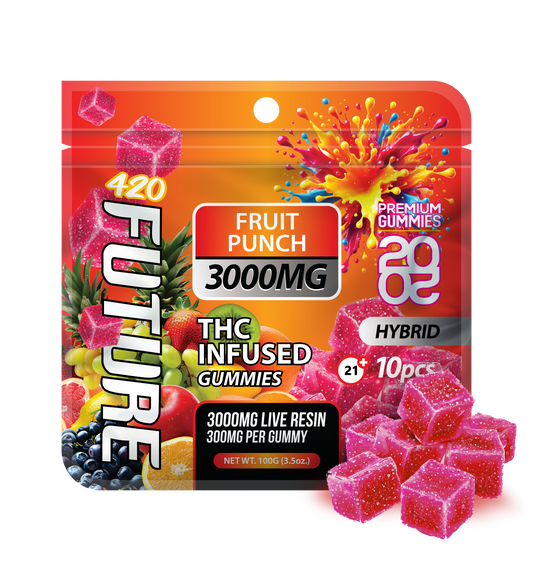 Fruit Punch (Sativa) Infused THCA Gummies - 10 Pieces