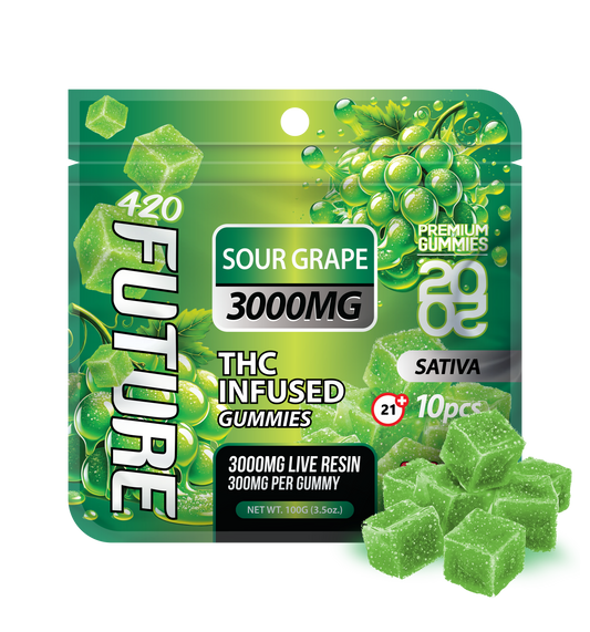 Sour Grape (Indica) Infused THCA Gummies - 10 Pieces