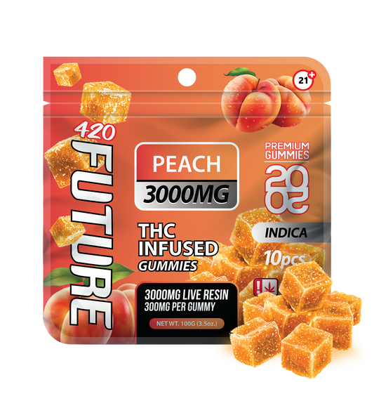 Peach (Hybrid) Infused THCA Gummies - 10 Pieces