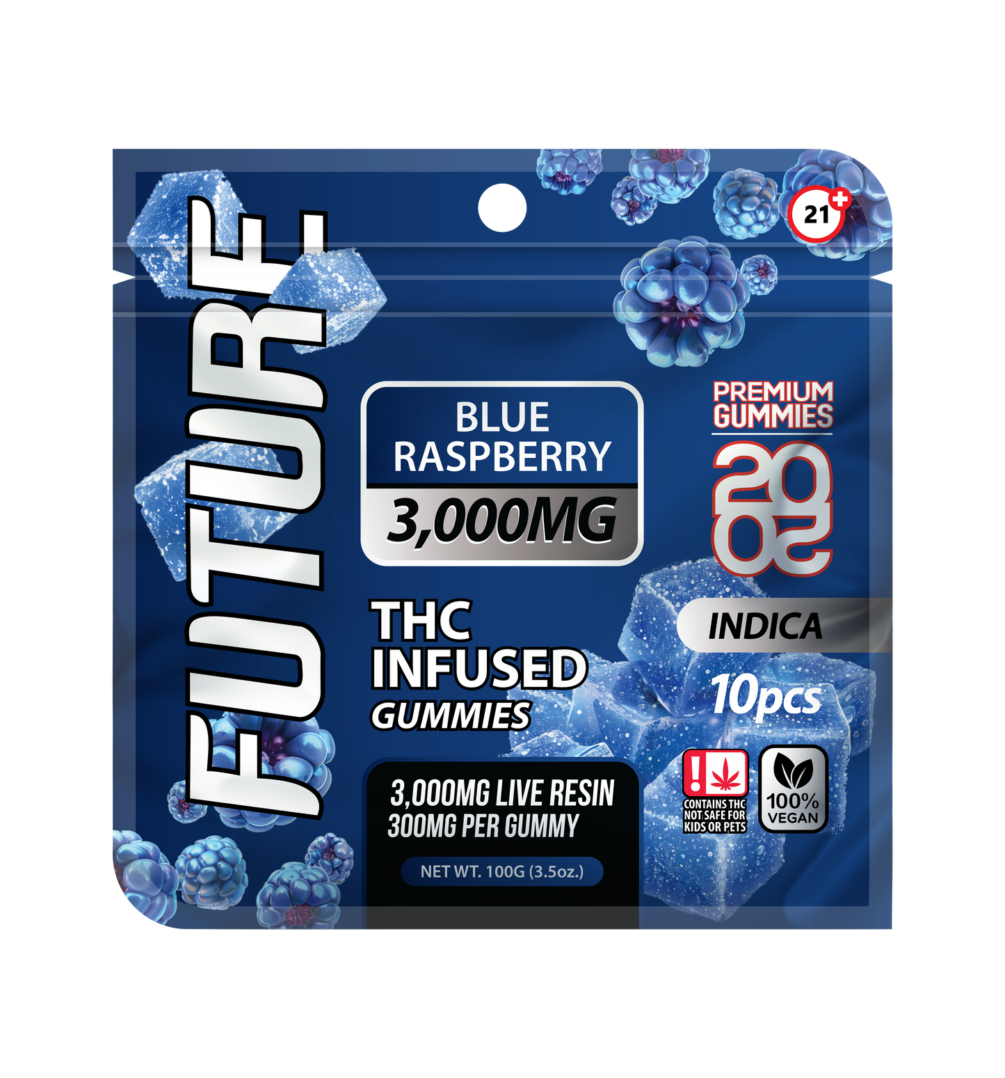 Future Thca Infused Gummies 3000 MG - Blue Raspberry - B2B