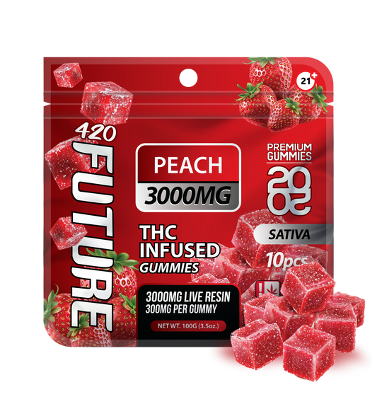 Strawberry (Sativa) Infused THCA Gummies - 10 Pieces