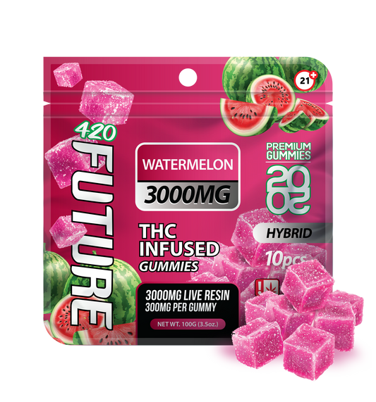 Watermelon (Hybrid) Infused THCA Gummies - 10 Pieces