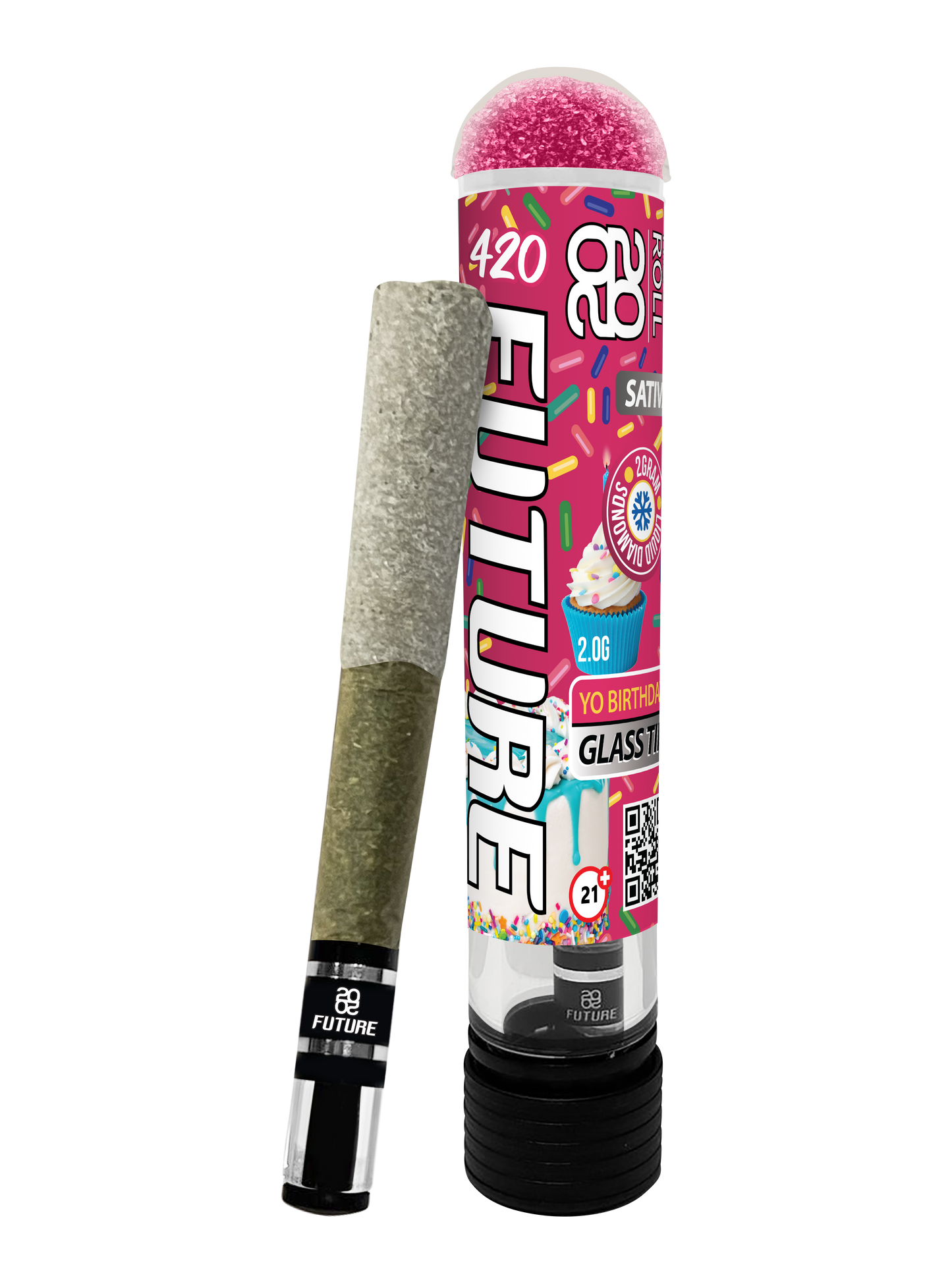 Yo Birthday (Sativa) 2G Pre-Roll with Glass Tip and GummyCap™