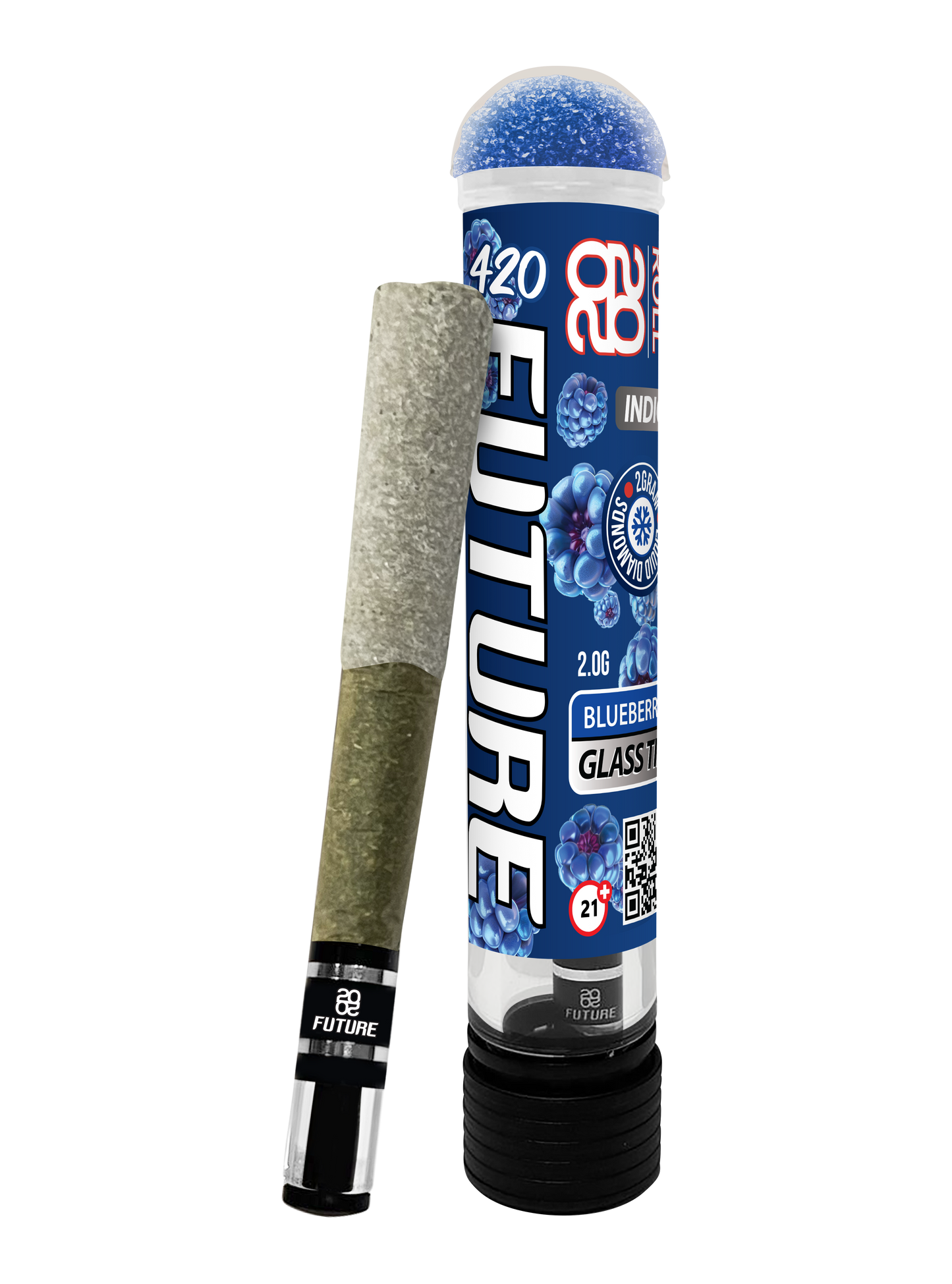 Blueberry (Indica) 2G Pre-Roll with Glass Tip and GummyCap™