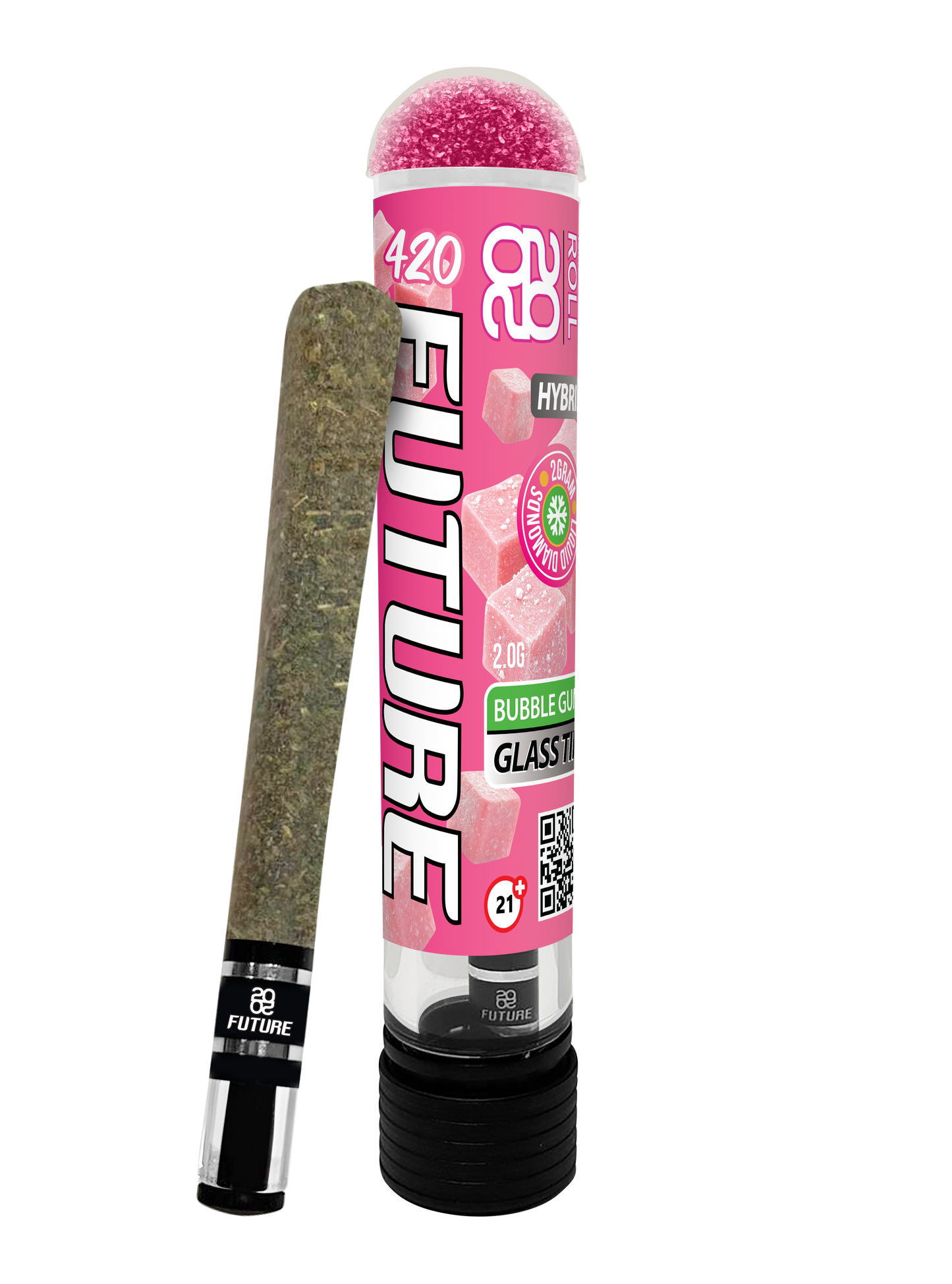 Bubble Gum (Hybrid) 2G Pre-Roll with Glass Tip and GummyCap™