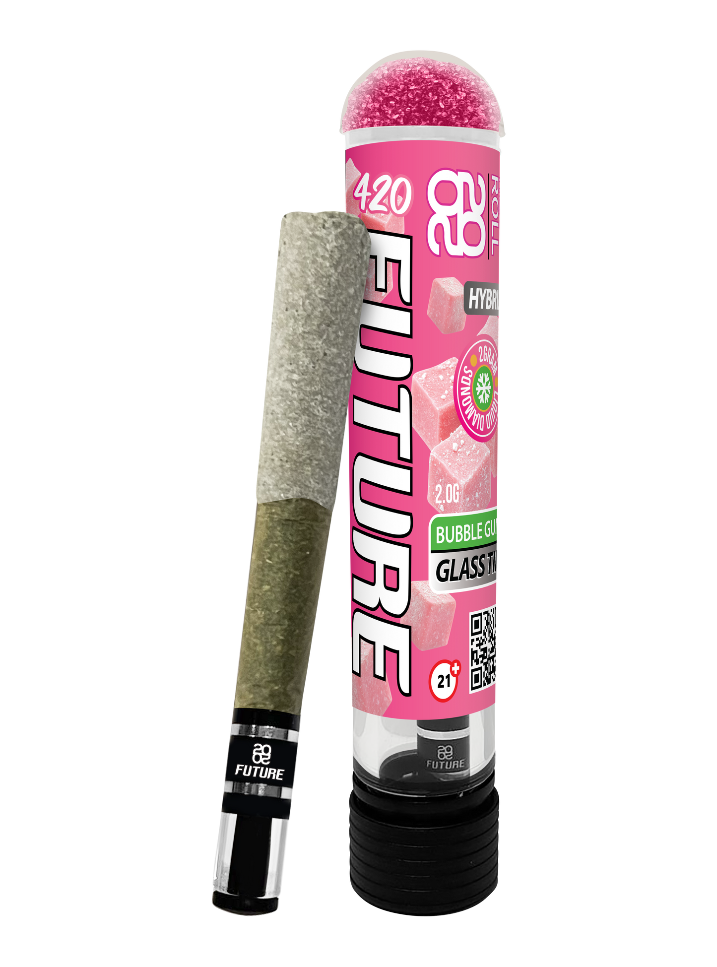 Bubble Gum (Hybrid) 2G Pre-Roll with Glass Tip and GummyCap™