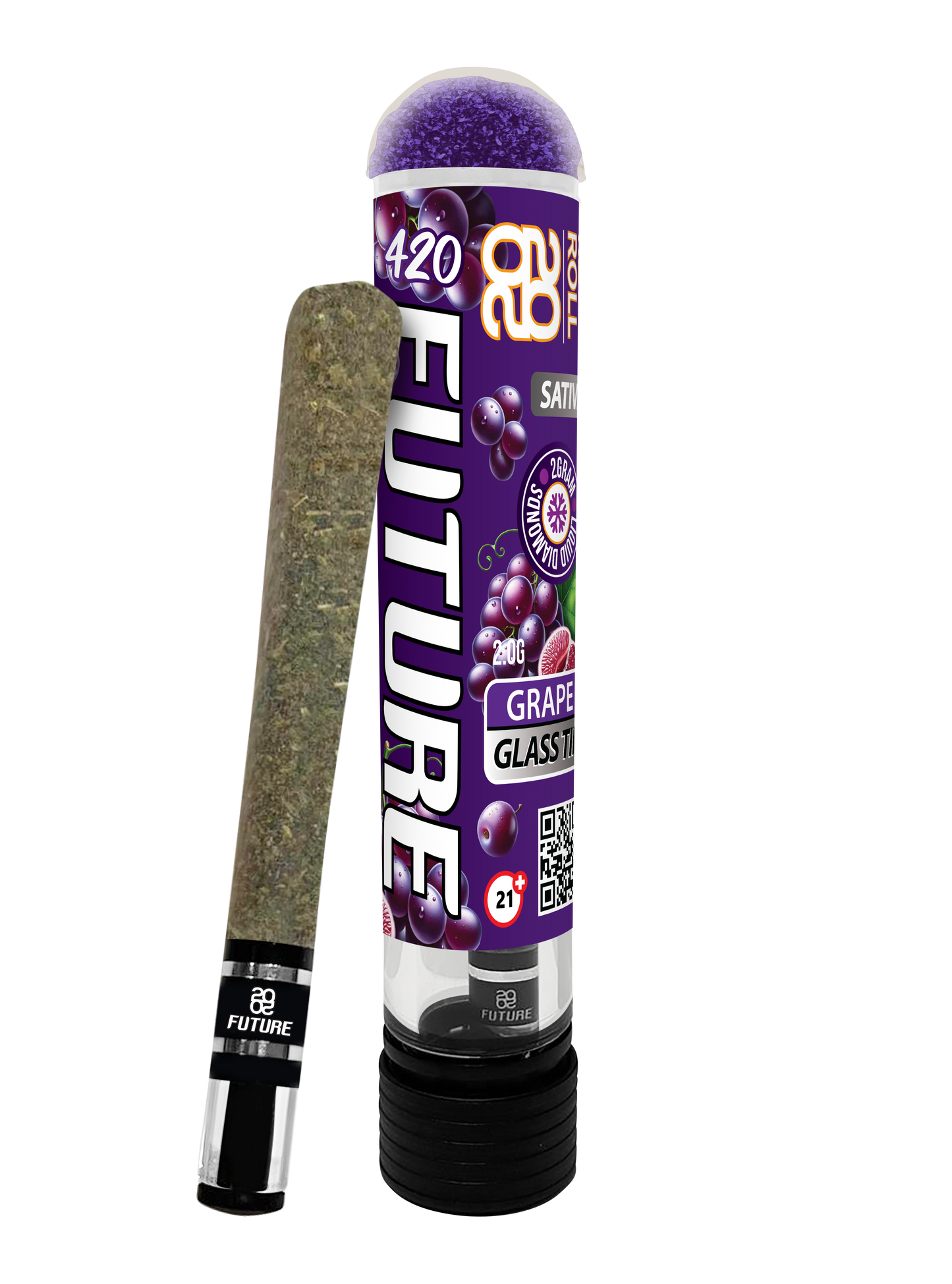 Grape (Sativa) 2G Pre-Roll with Glass Tip and GummyCap™