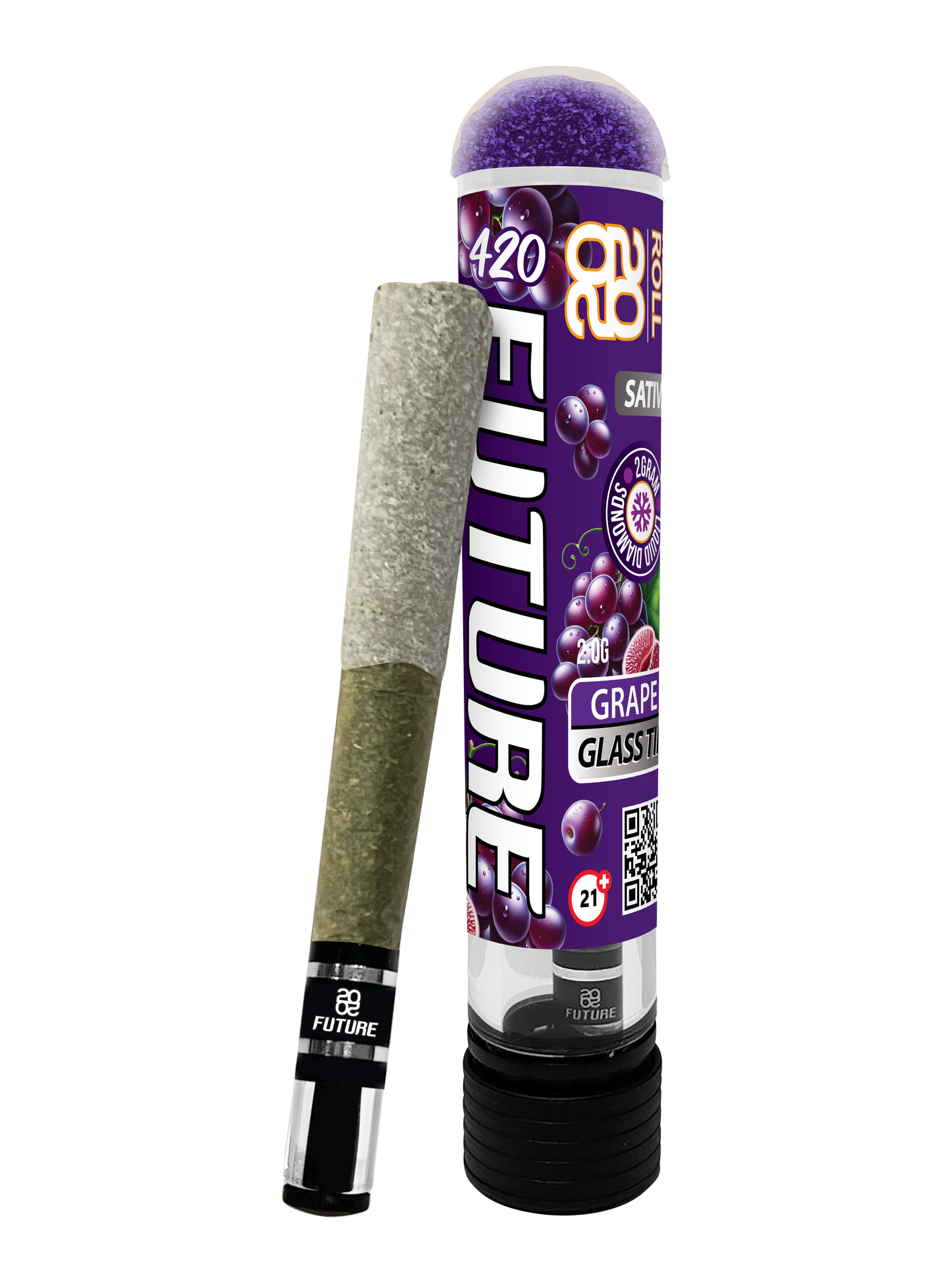 Grape (Sativa) 2G Pre-Roll with Glass Tip and GummyCap™