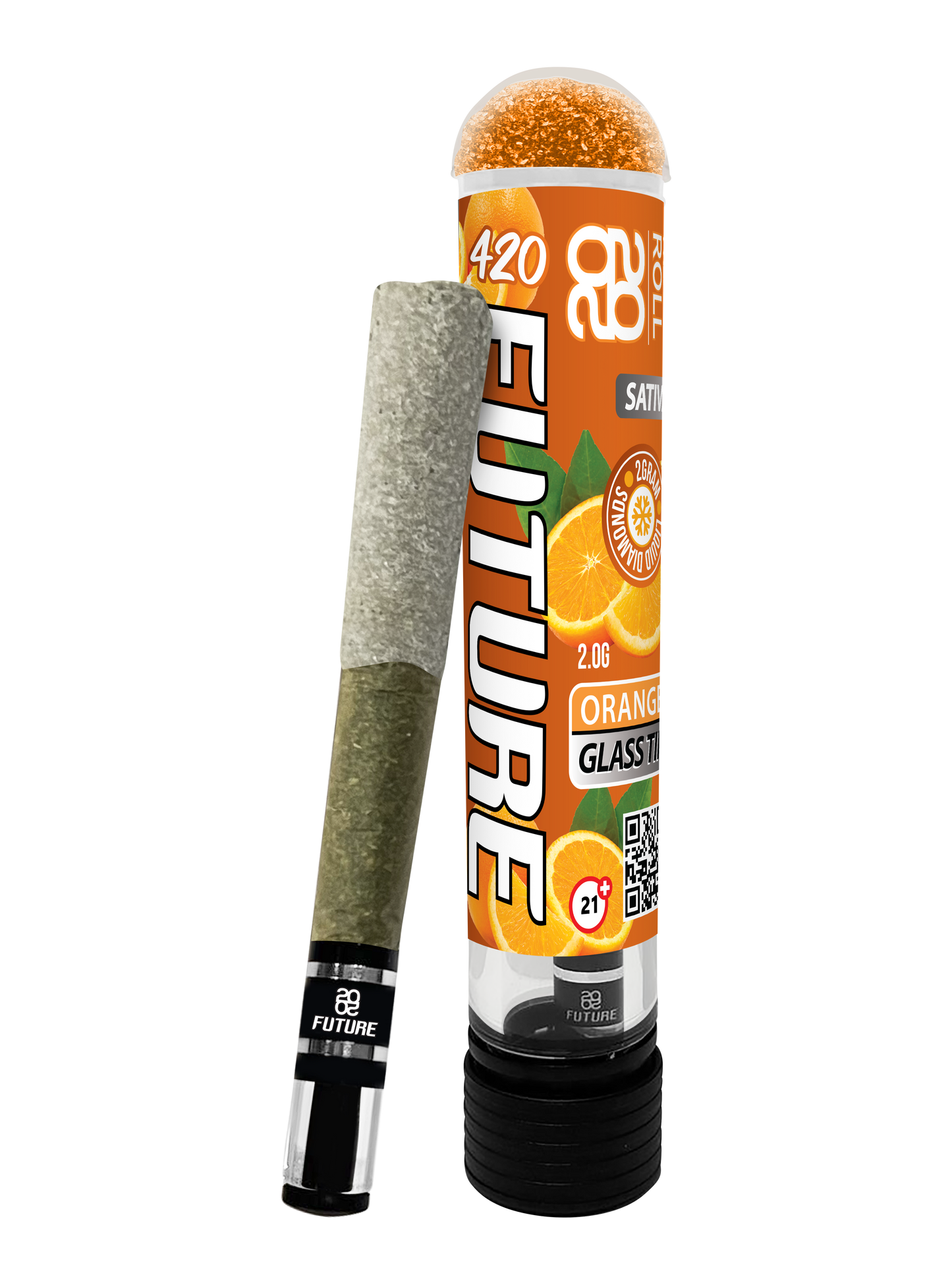 Orange (Sativa) 2G Pre-Roll with Glass Tip and GummyCap™