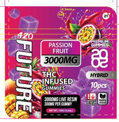 Future Thca Infused Gummies 3000 MG - Passion Fruit - B2B
